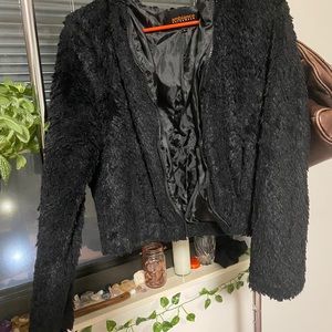 Fuzzy black small jacket